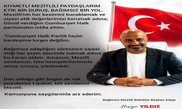 Mezitli’nin Geleceği İçin CHP’den İstifa | Hüseyin Yıldız